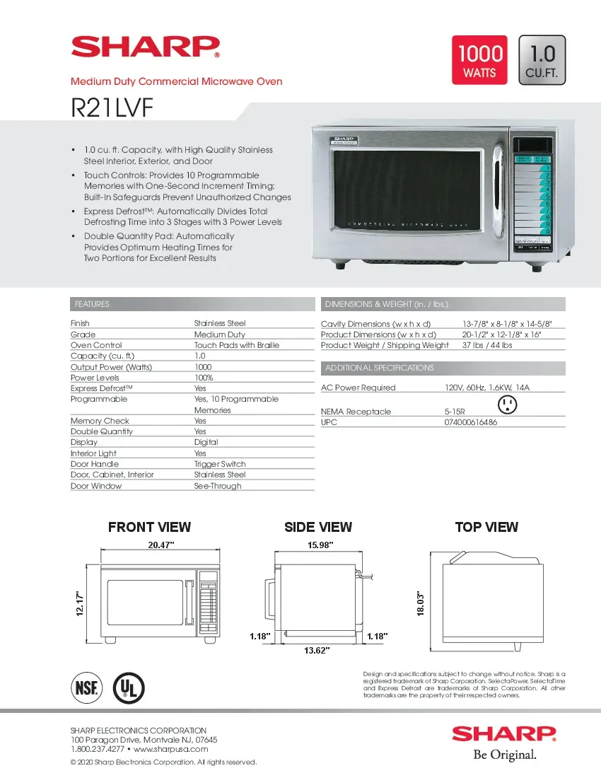 sharp-r21lvf-microwave-oven-120v-medium-duty-1000-watts-specsheet-260719diki86.pdf