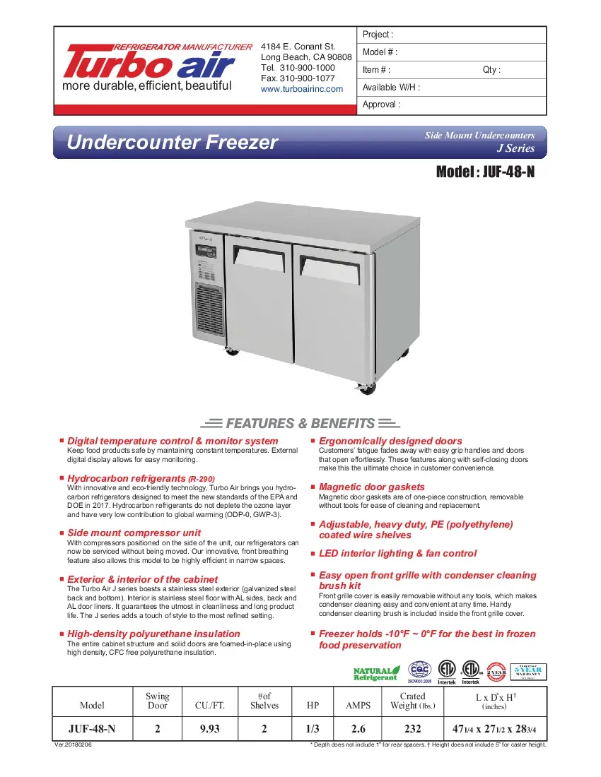 turbo-air-juf-48-n-freezer-undercounter-reach-in-115v-stainless-steel-door-260719kltpv7.pdf