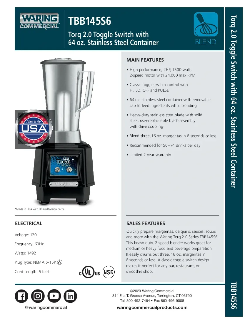 waring-tbb145s6-blender-bar-heavy-duty-toggle-switch-2hp-specsheet-260719gg33ta.pdf