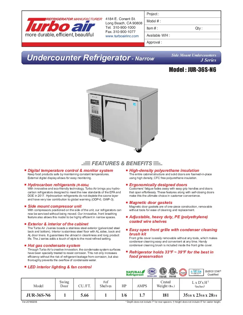 turbo-air-jur-36s-n6-refrigerator-undercounter-reach-in-115v-stainless-stee-260719t63169.pdf