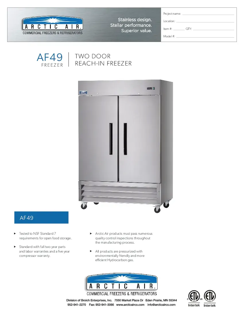 arctic-air-af49-freezer-reach-in-115v-two-section-self-contained-specsheet-26071990ntqy.pdf