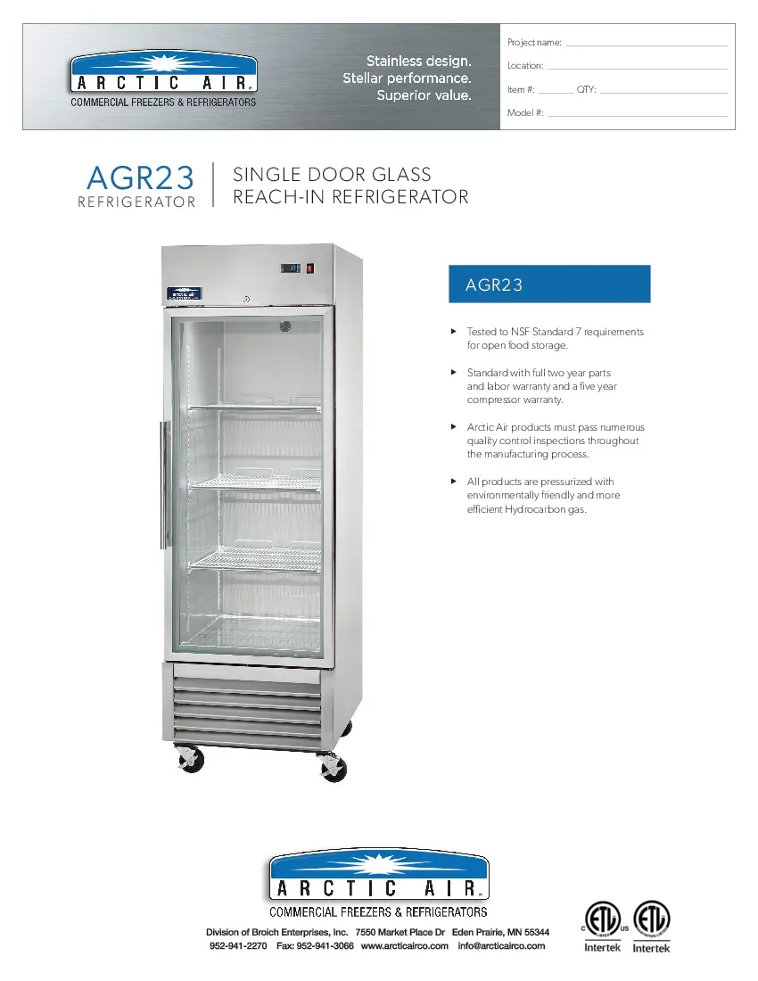 arctic-air-agr23-refrigerator-reach-in-115v-one-section-self-contained-spec-260719k1gml4.pdf