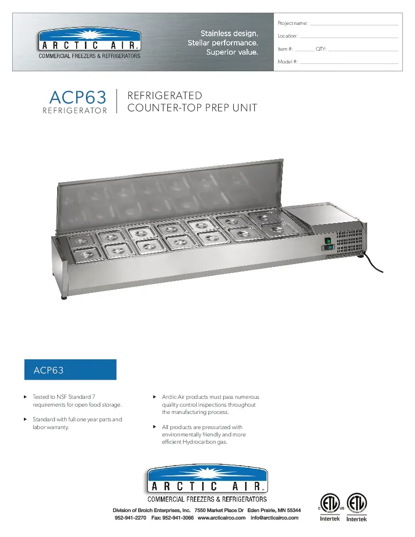 arctic-air-acp63-refrigerated-countertop-pan-rail-115v-specsheet-260719m6uw1g.pdf